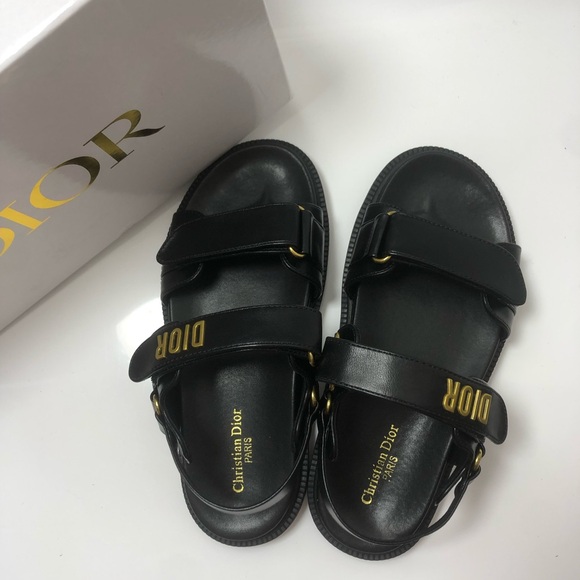 Dior Shoes - Dior Black and Gold Women's Sandals